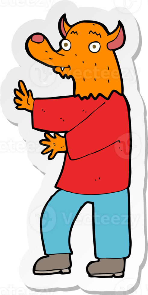 sticker of a cartoon fox png