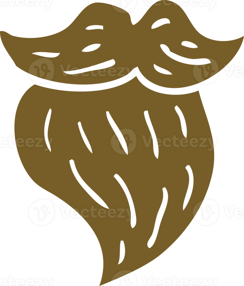 cartoon doodle mans facial brown beard png