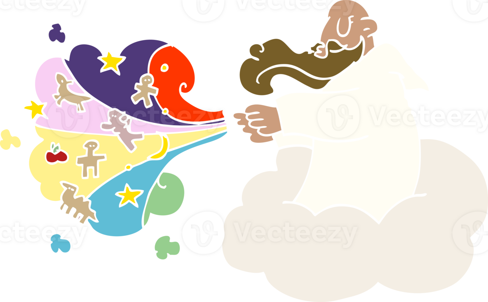 cartoon doodle god creating universe png