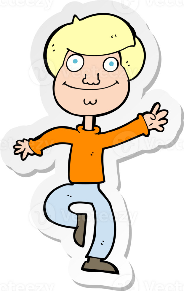sticker of a cartoon dancing man png
