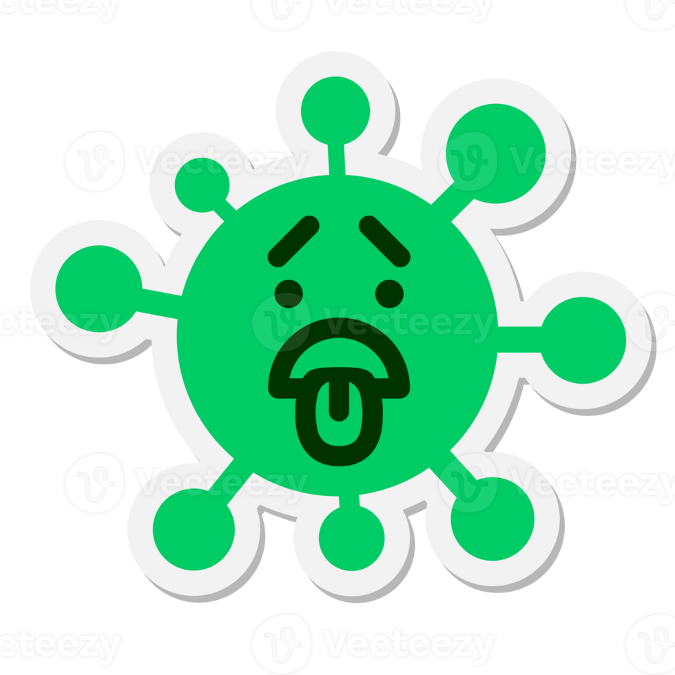 unhappy disgusted virus sticker png