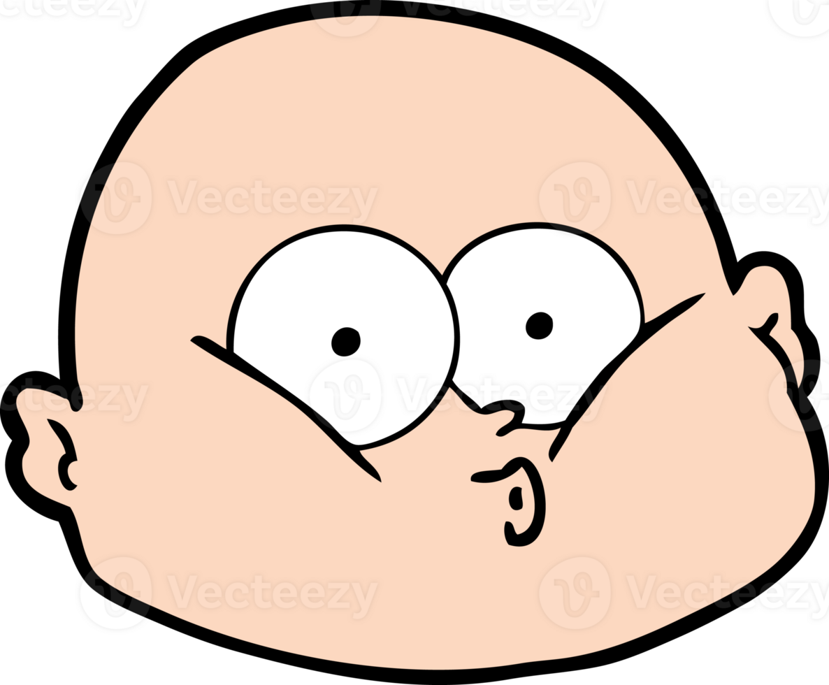 cartoon curious bald man png