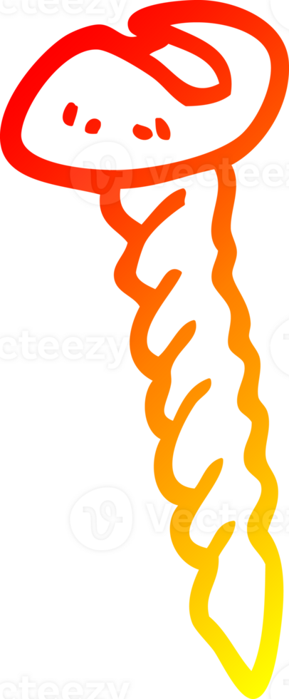 warm gradient line drawing of a cartoon metal screw png
