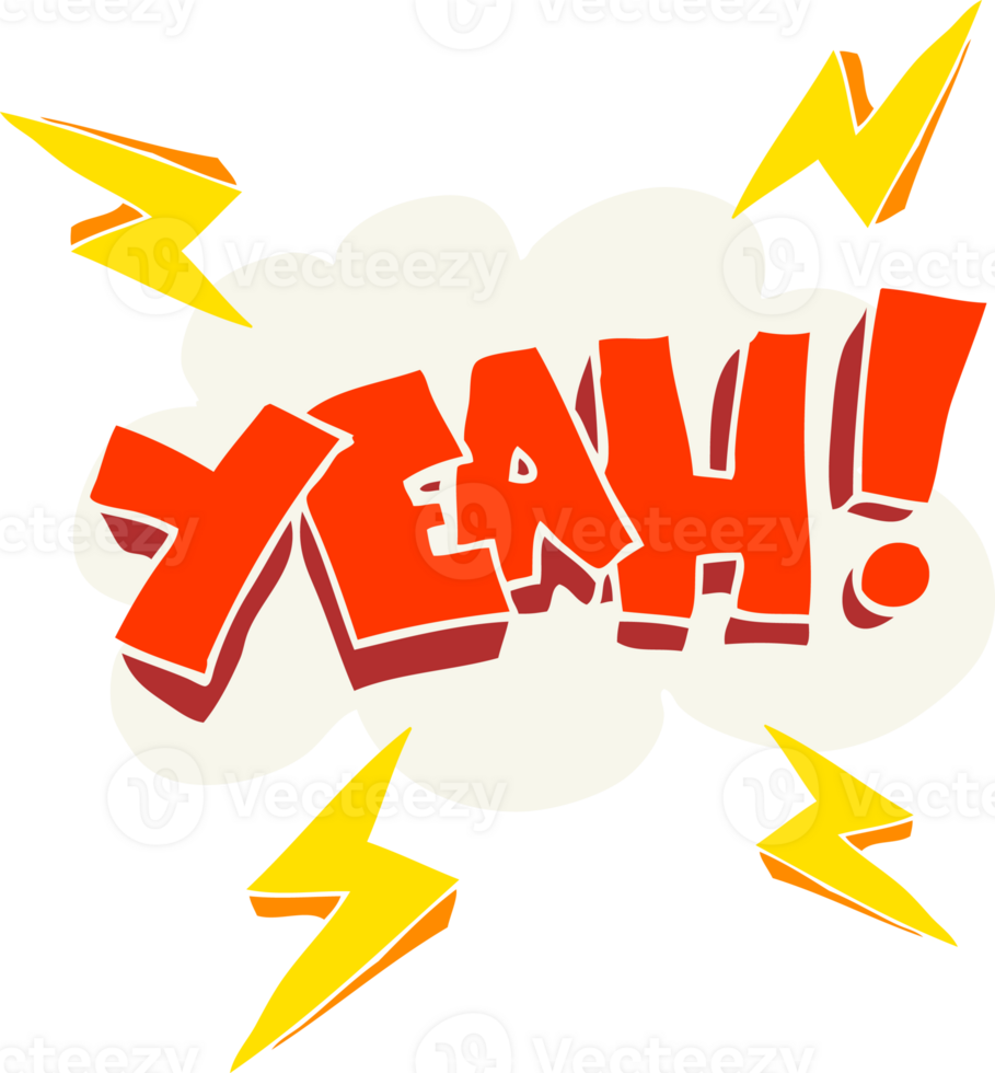 Yeah flat color illustration of symbol png