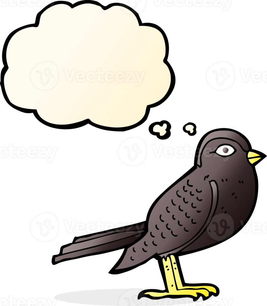 cartoon garden bird with thought bubble png