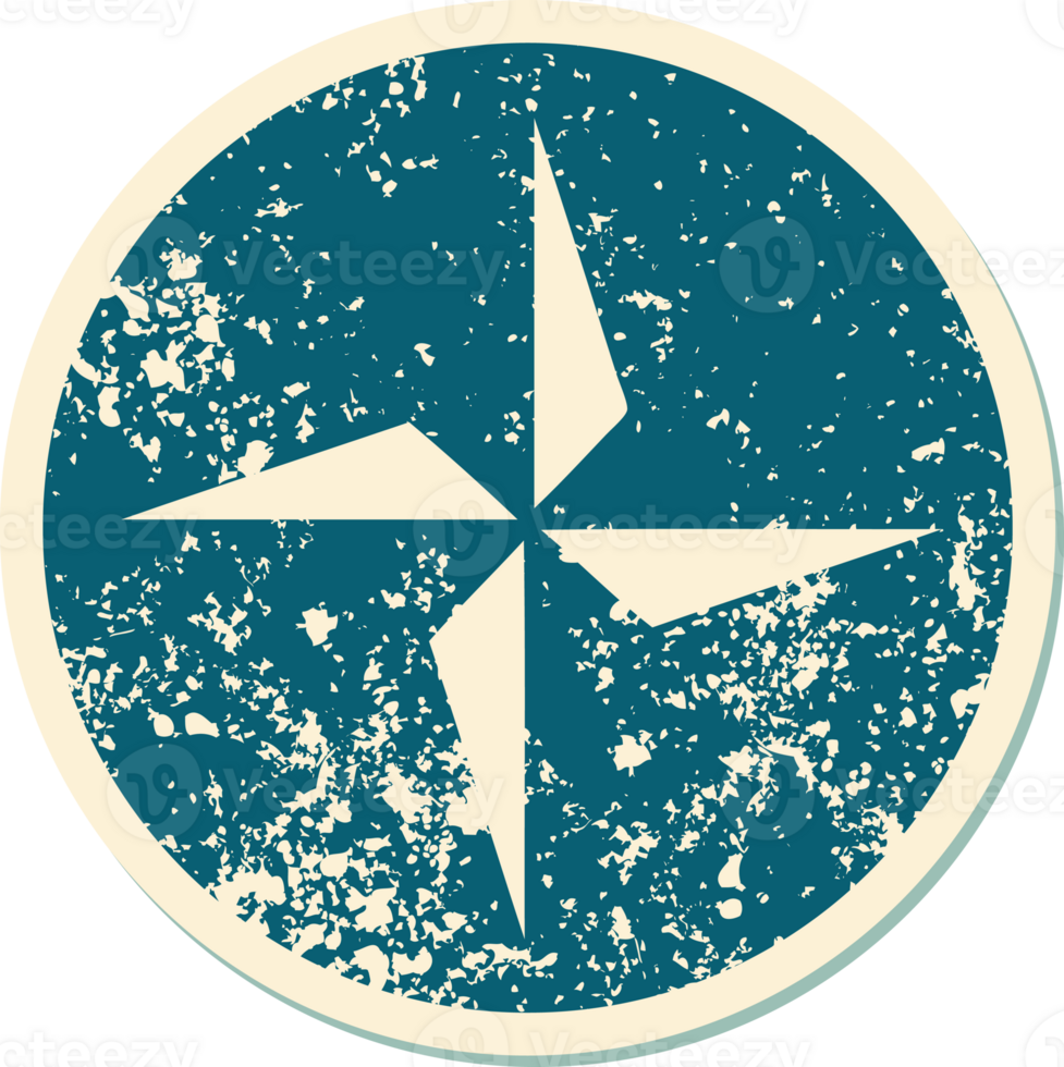 iconic distressed sticker tattoo style image of a star png