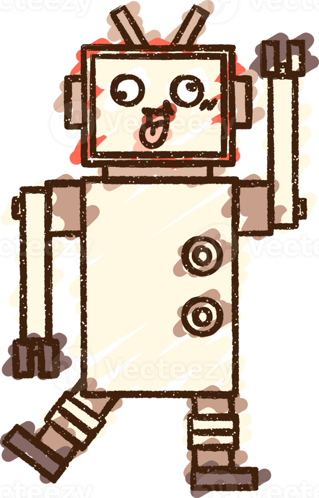 Crazy Robot Chalk Drawing png