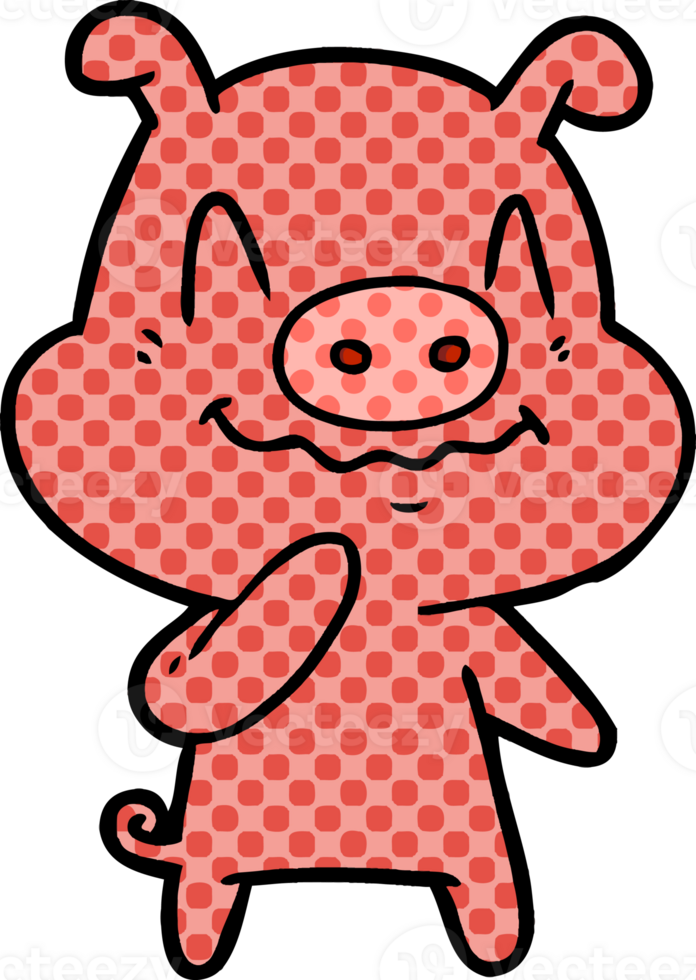 nervous cartoon pig png