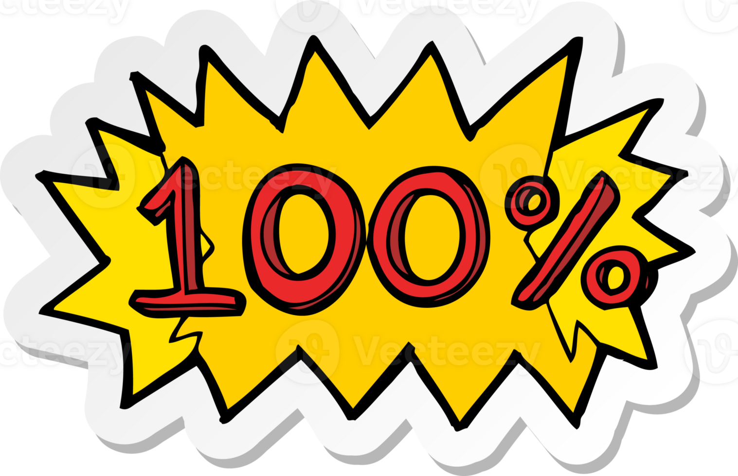 Sticker of a cartoon 100 symbol 45210566 png