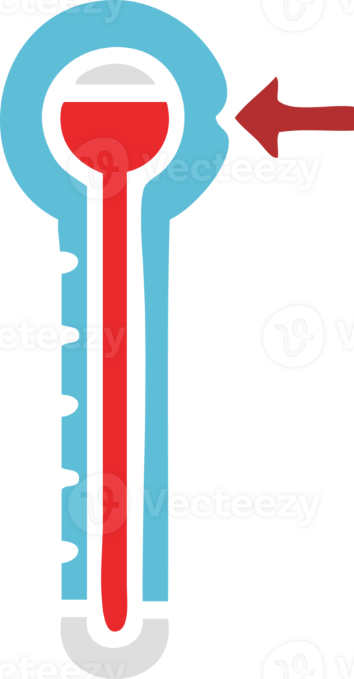 plano color retro dibujos animados de un vaso termómetro png