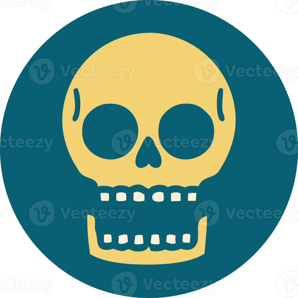 iconic tattoo style image of a skull png