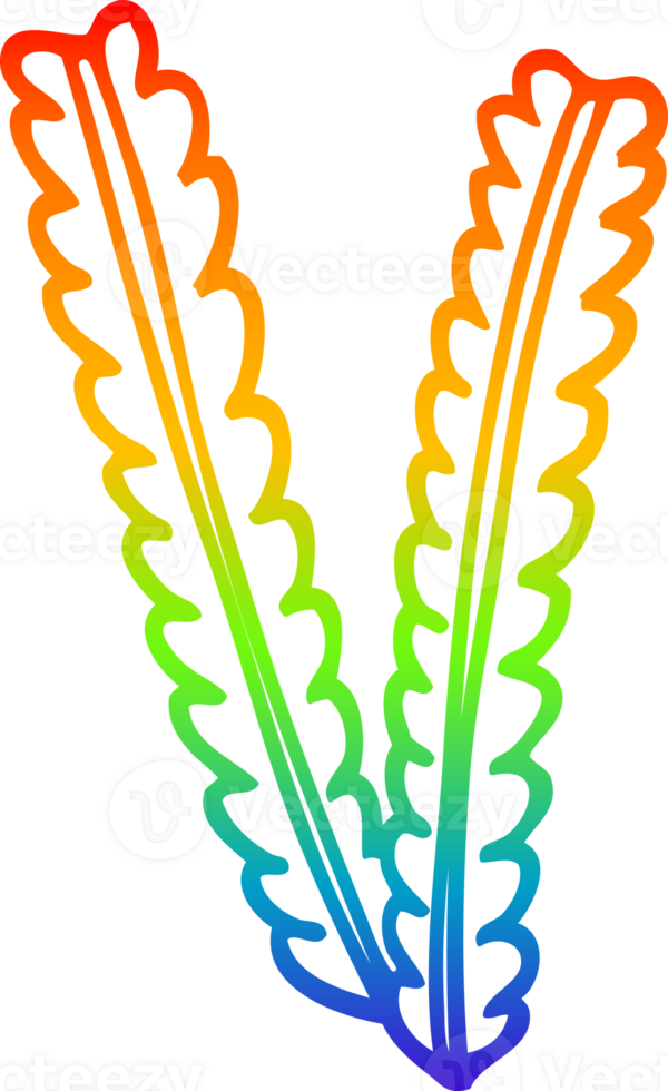 rainbow gradient line drawing of a cartoon wheat png