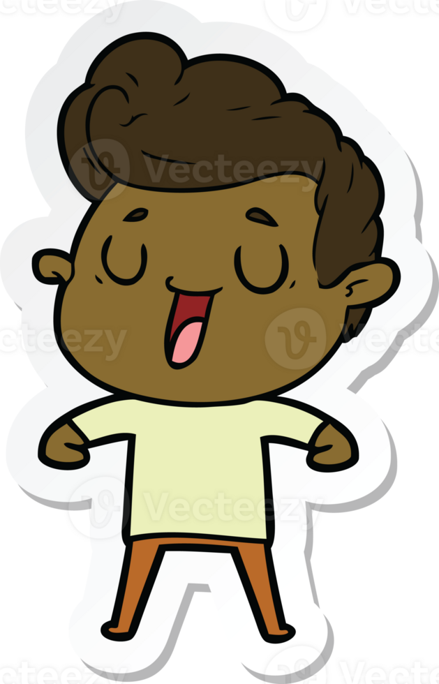 sticker of a happy cartoon man png