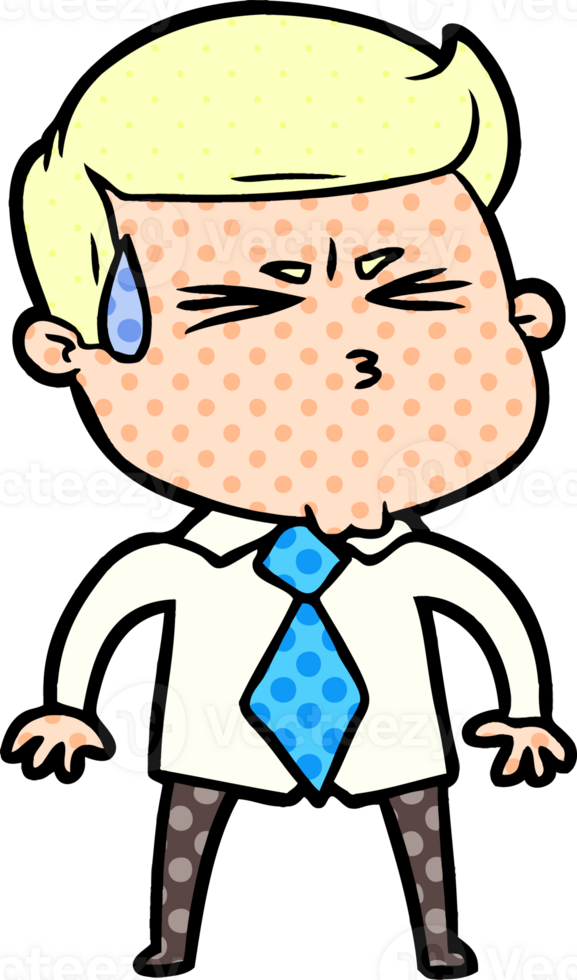 cartoon man sweating png