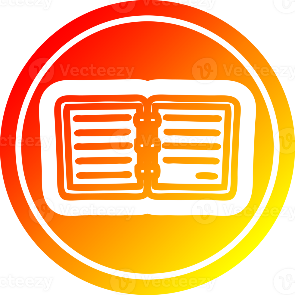 note book circular icon with warm gradient finish png