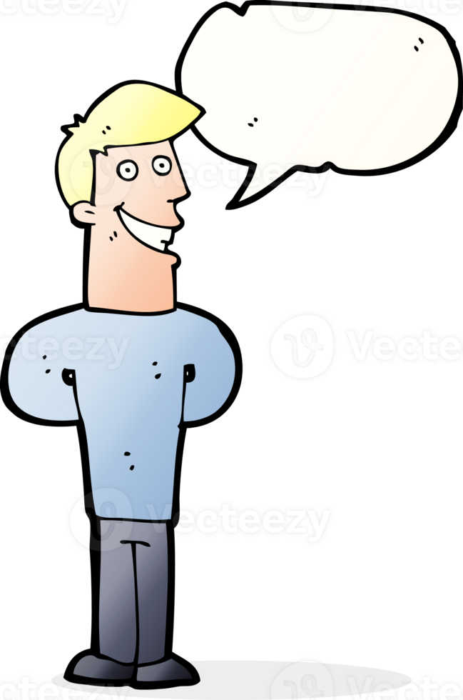 cartoon grinning man with speech bubble png
