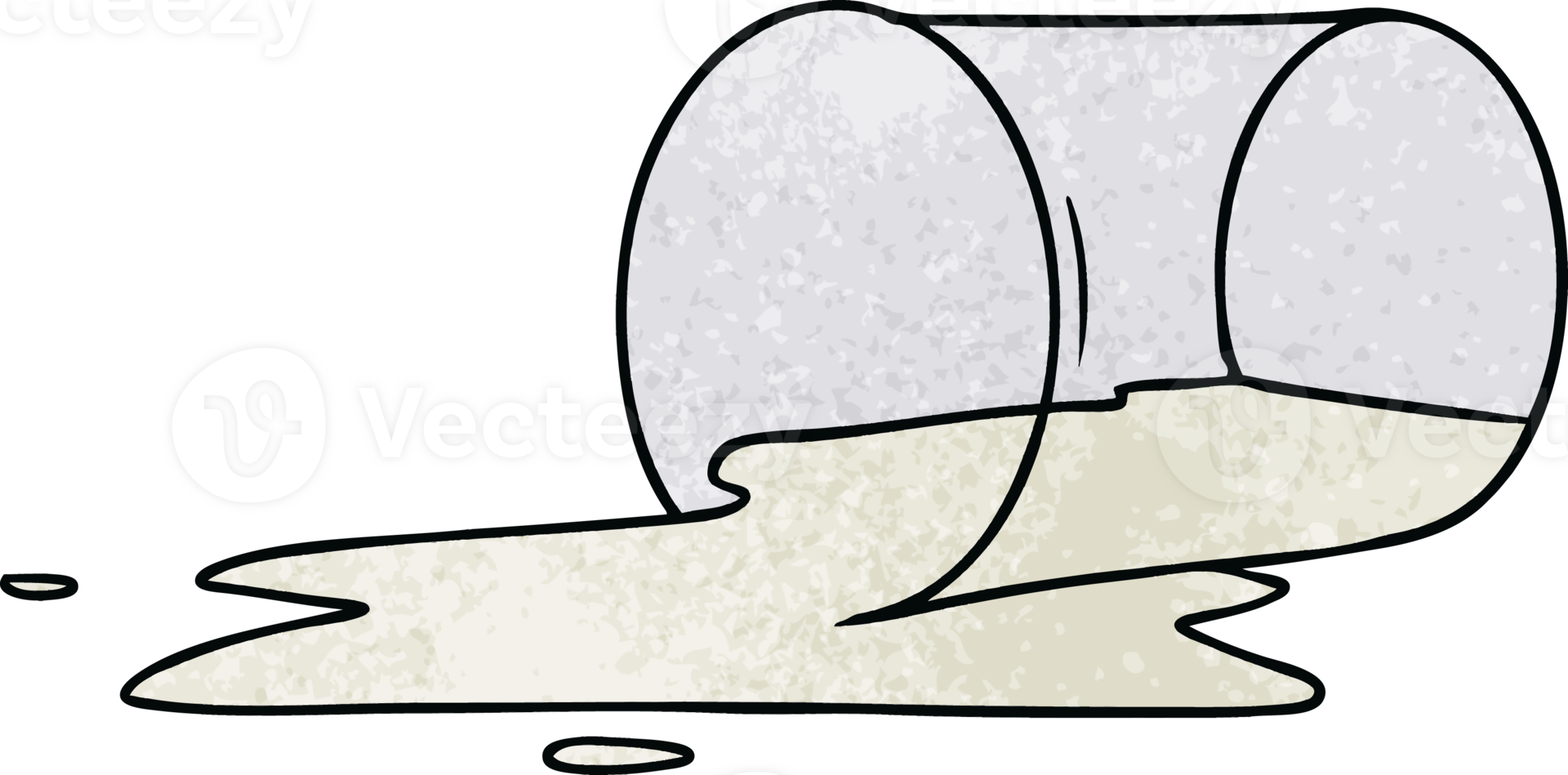 hand drawn textured cartoon doodle of a spilt glass png