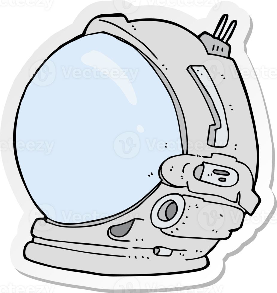 sticker of a cartoon astronaut helmet png