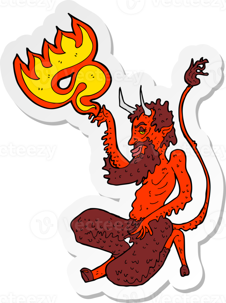 sticker of a cartoon traditional devil png