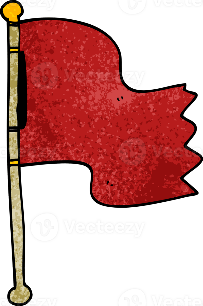 cartoon doodle red flag png