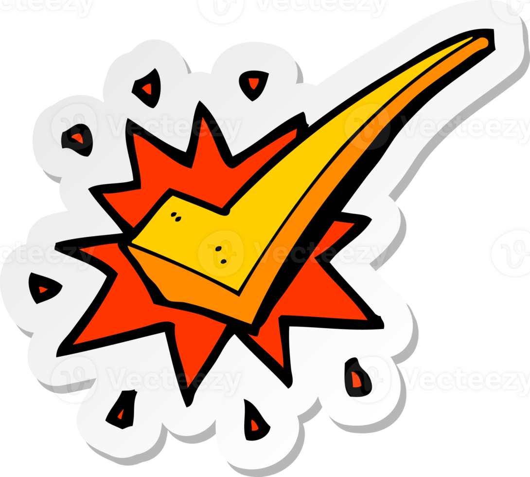 sticker of a cartoon positive tick symbol png