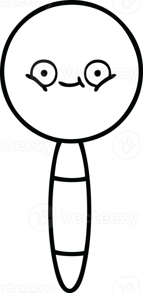 line drawing cartoon of a magnifying glass png