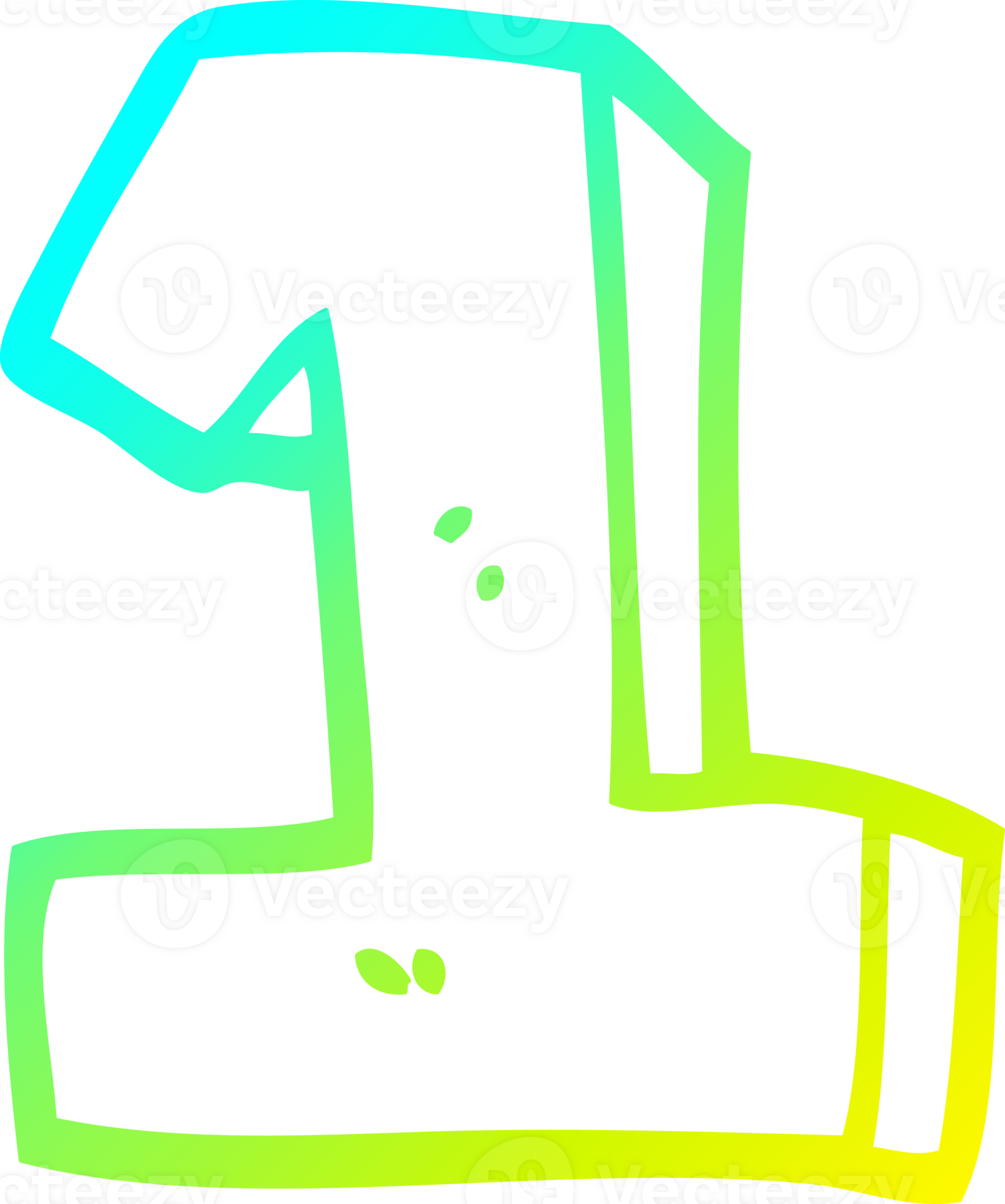 cold gradient line drawing of a cartoon number one 45211401 PNG