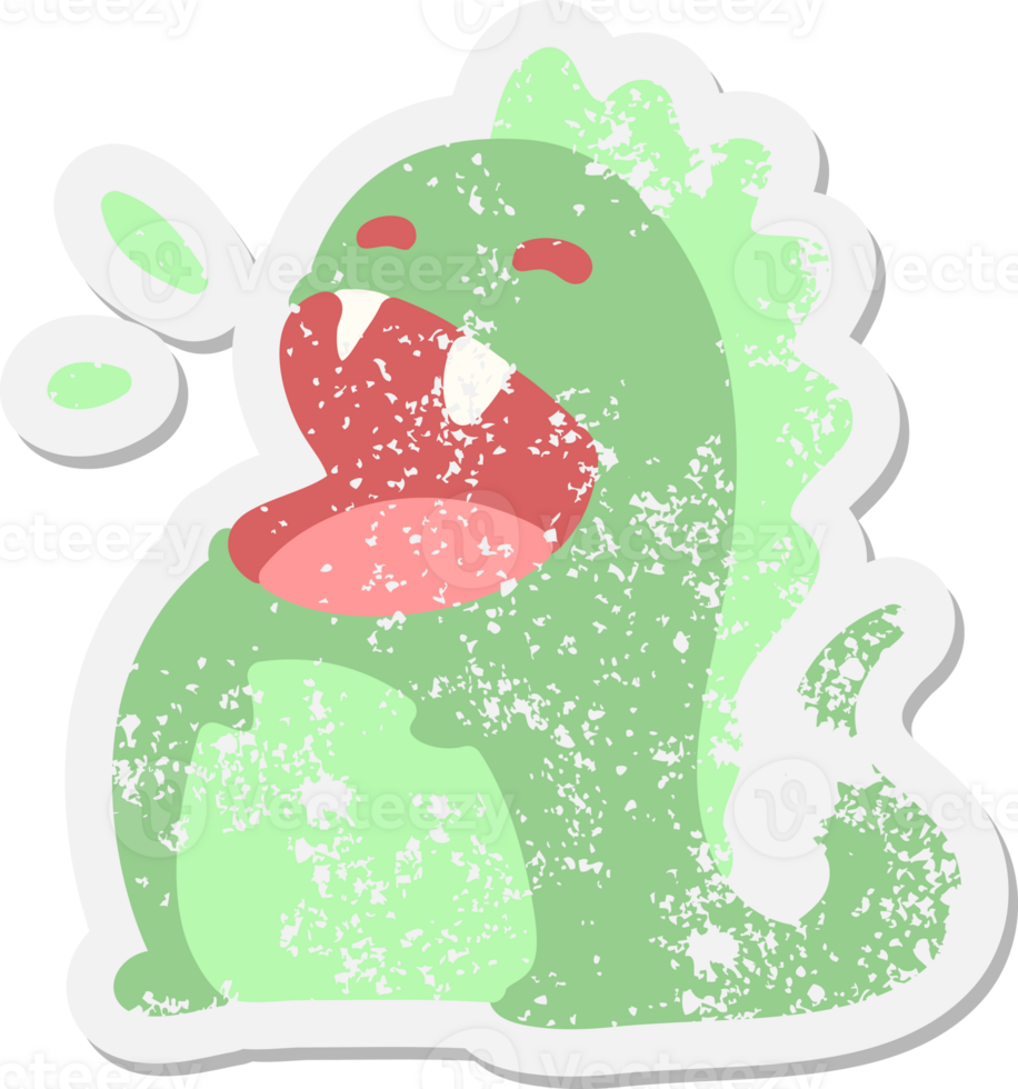 happy dinosaur grunge sticker png