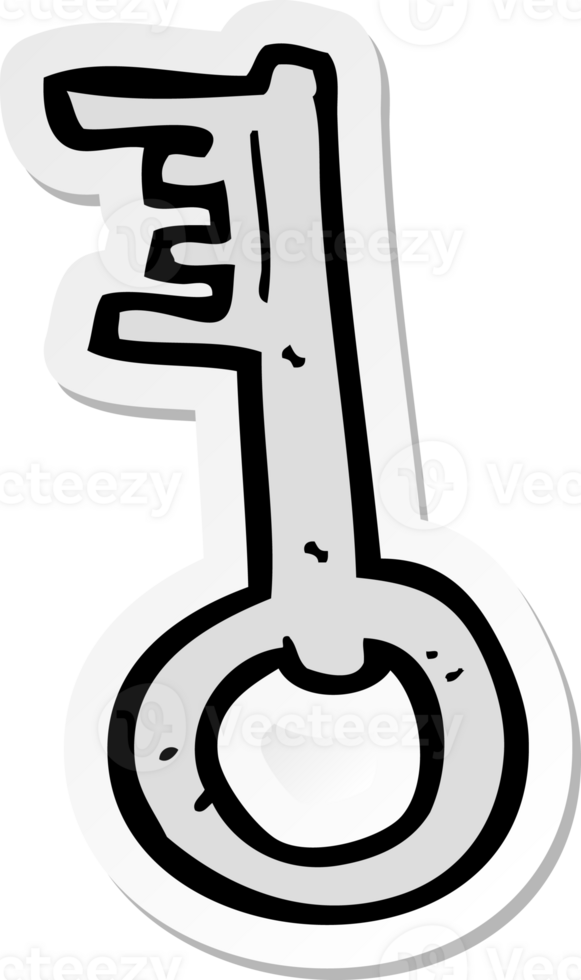 sticker of a cartoon old key png