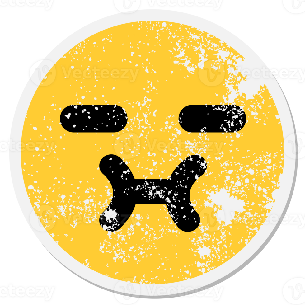 simple face circular sticker png