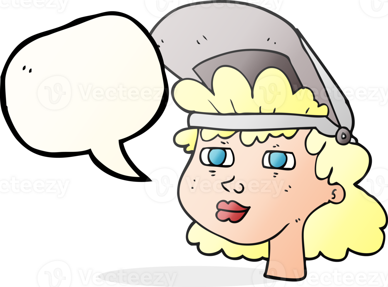 hand drawn  hand drawn  hand drawn speech bubble cartoon woman with welding mask png