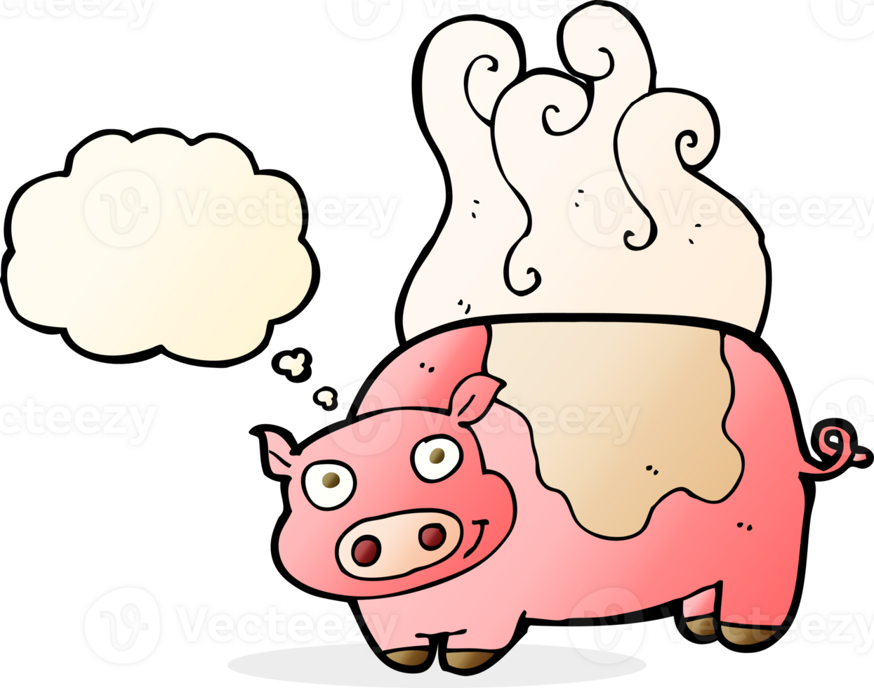 cartoon pig with thought bubble png