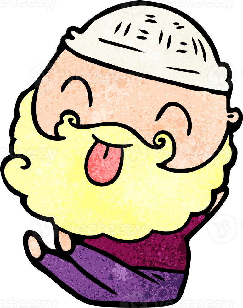 sitting man with beard sticking out tongue png