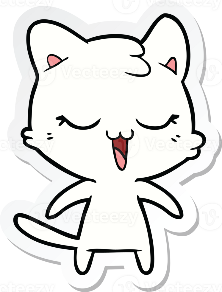 sticker of a cartoon cat png