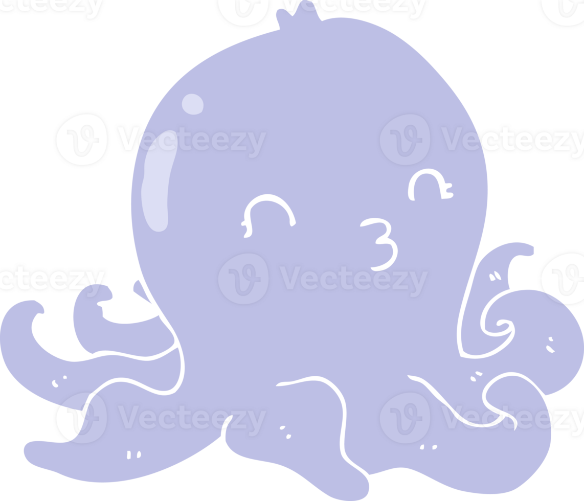 flat color style cartoon octopus png