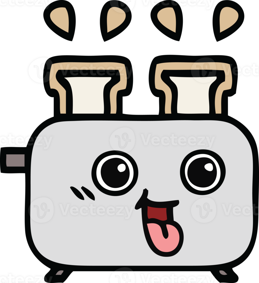cute cartoon of a of a toaster png