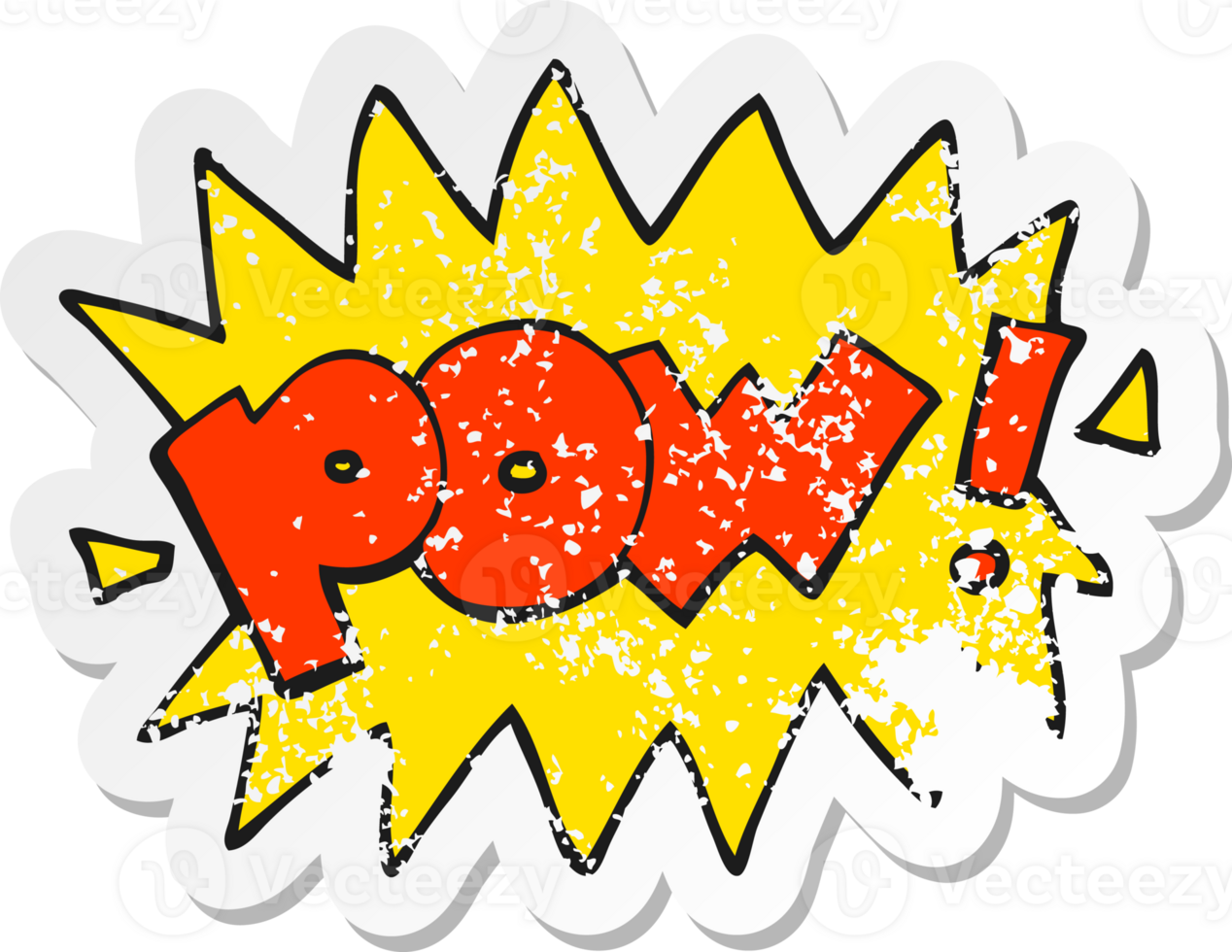 retro distressed sticker of a cartoon pow symbol png