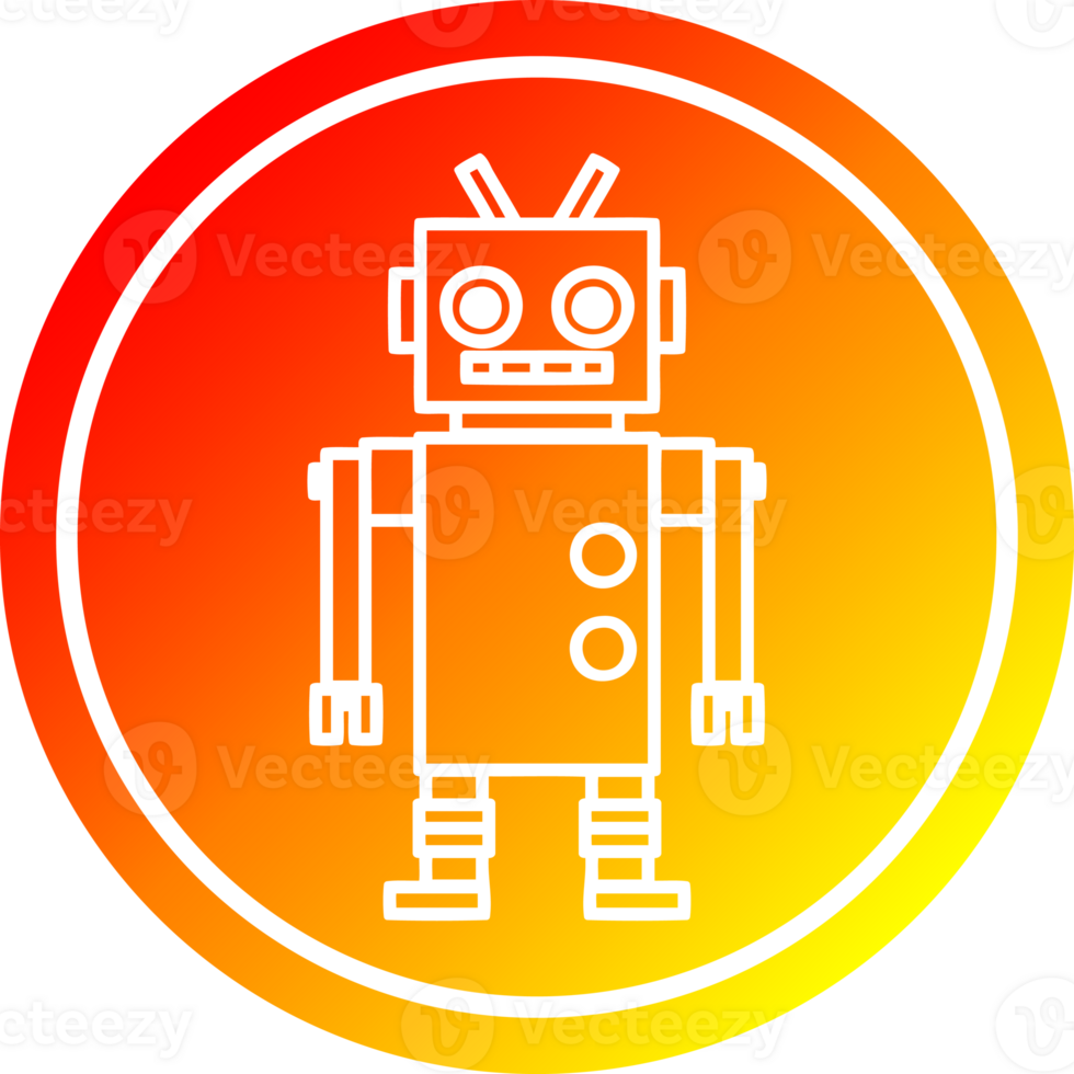 dancing robot circular icon with warm gradient finish png