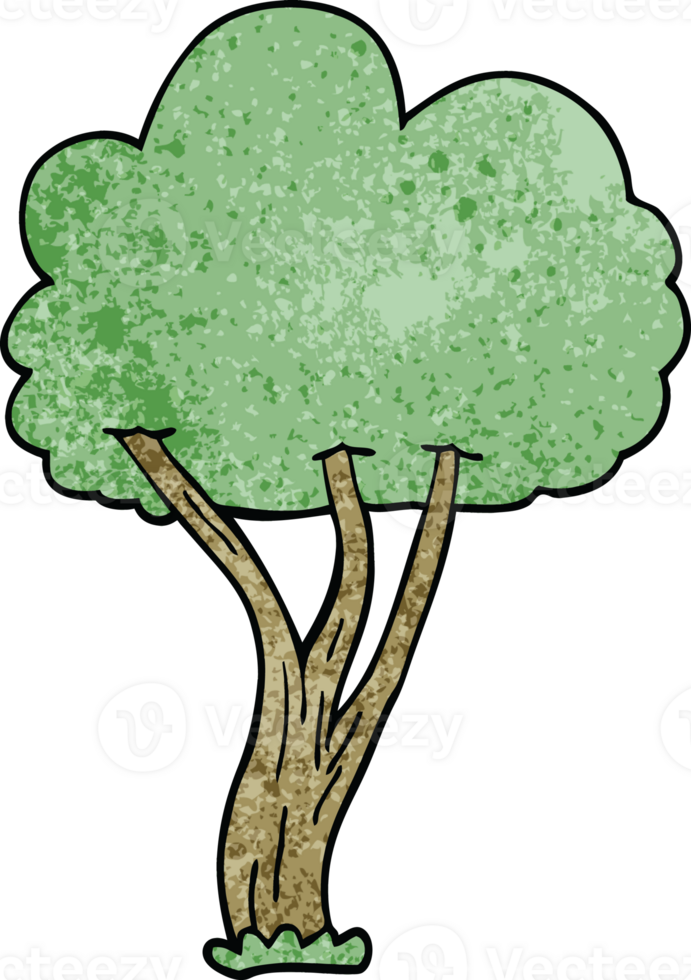 cartoon doodle blooming tree png