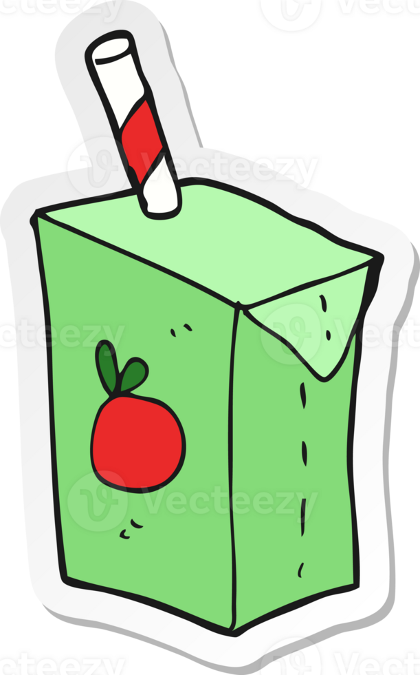 sticker of a cartoon juice box png