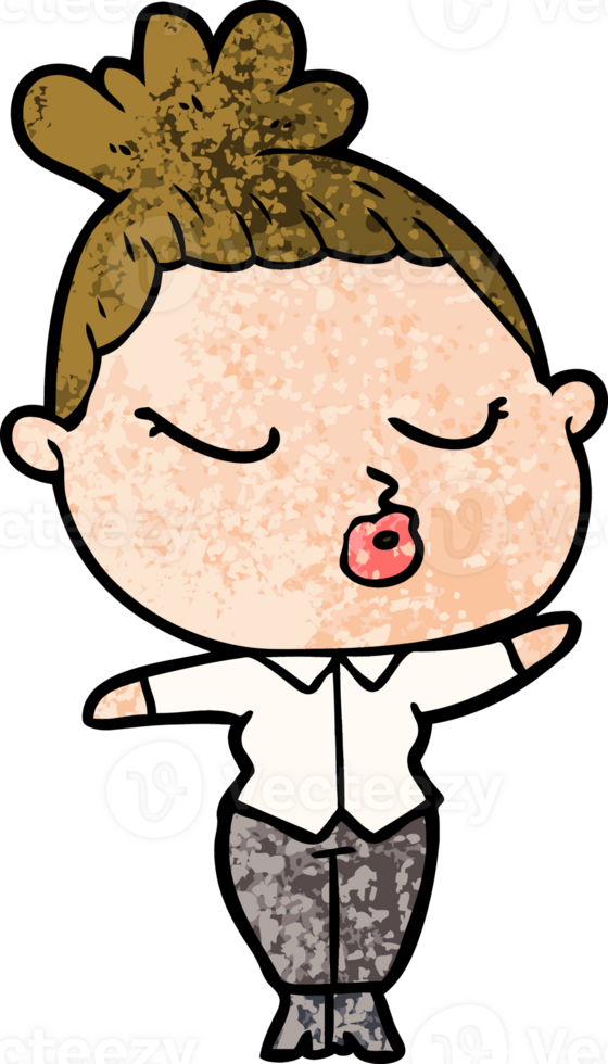 cartoon calm woman png