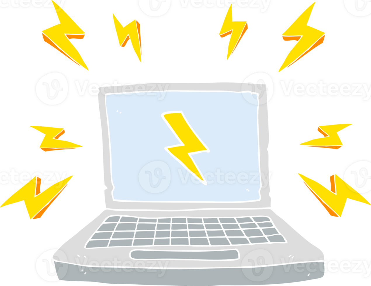 flat color illustration of laptop computer png
