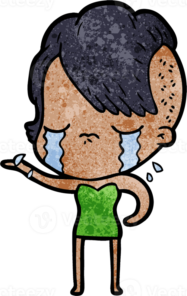 cartoon crying girl png