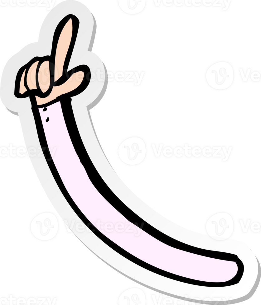 sticker of a cartoon pointing arm png