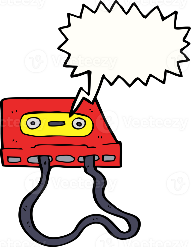 cartoon cassette tape with speech bubble png