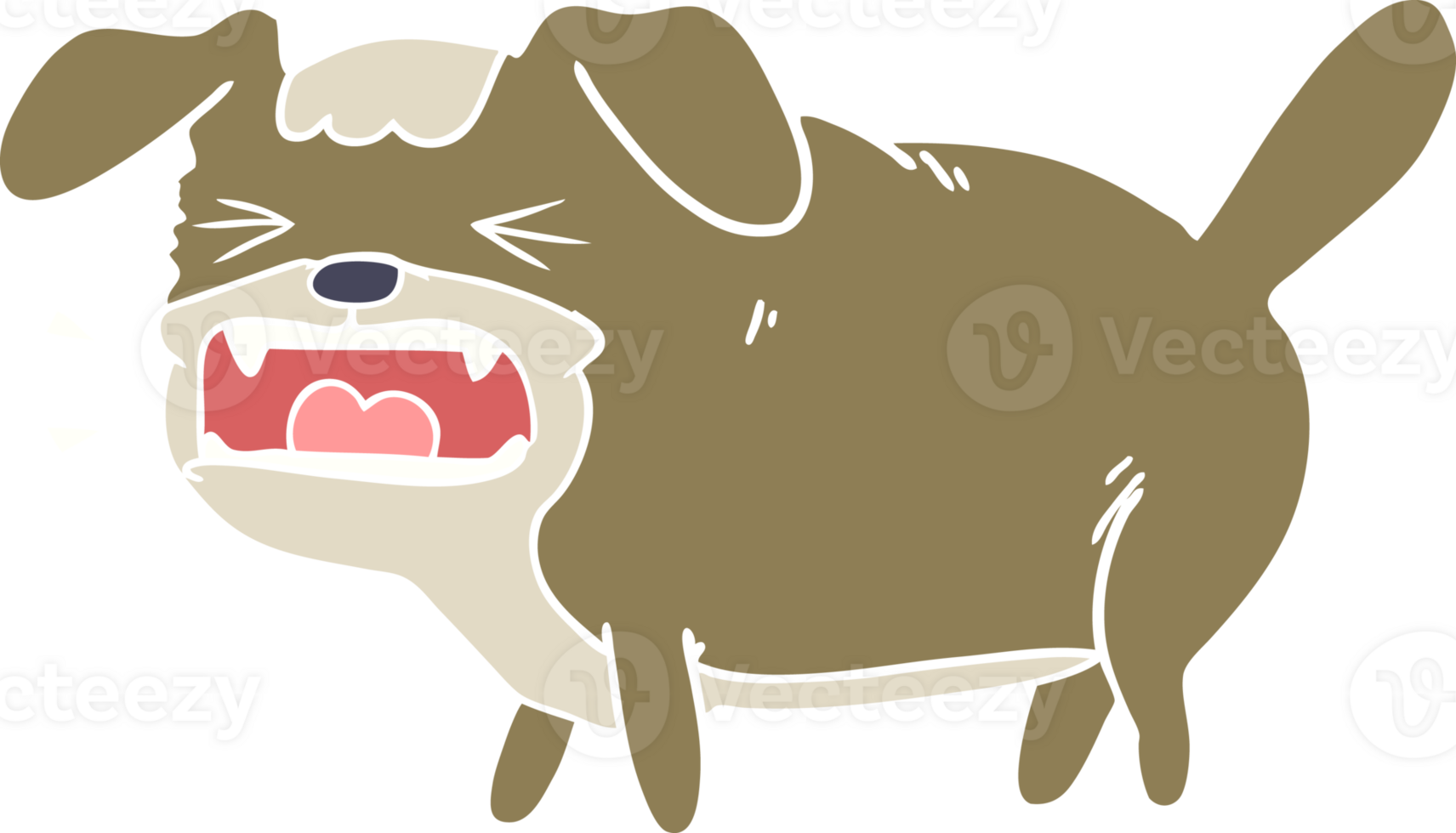 flat color style cartoon dog barking png