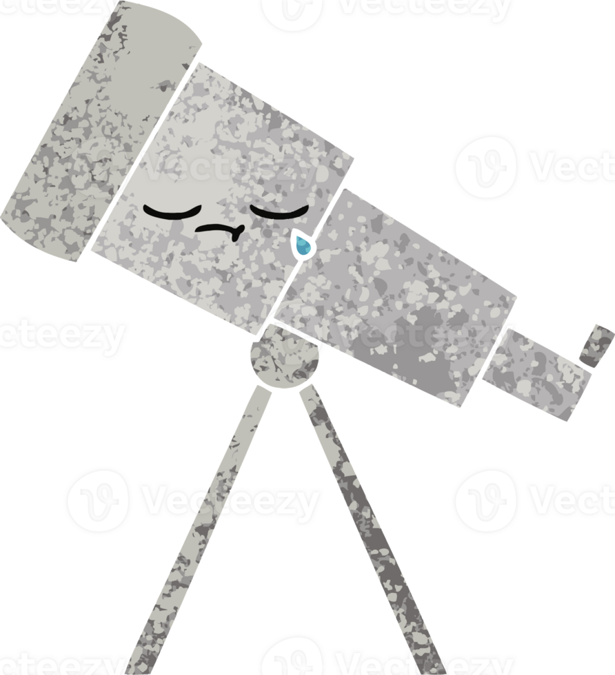 retro illustration style cartoon of a telescope png