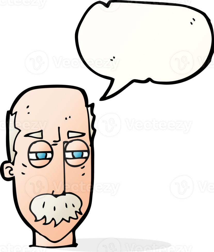 cartoon annoyed old man with speech bubble png