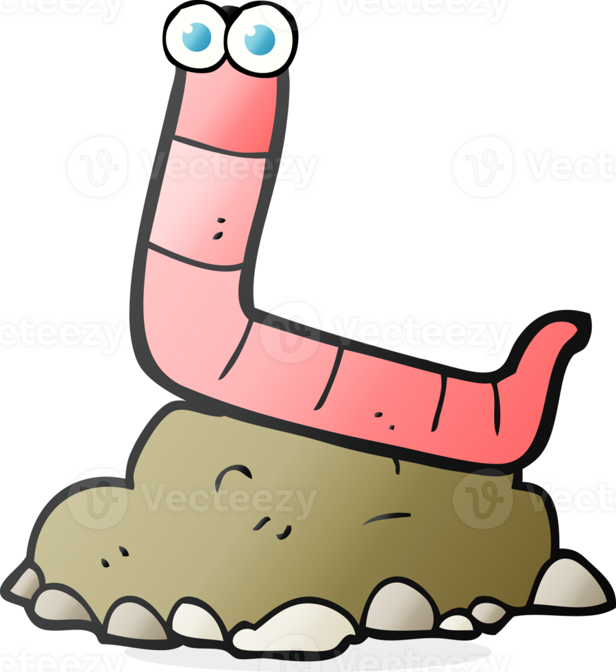 hand drawn cartoon worm png