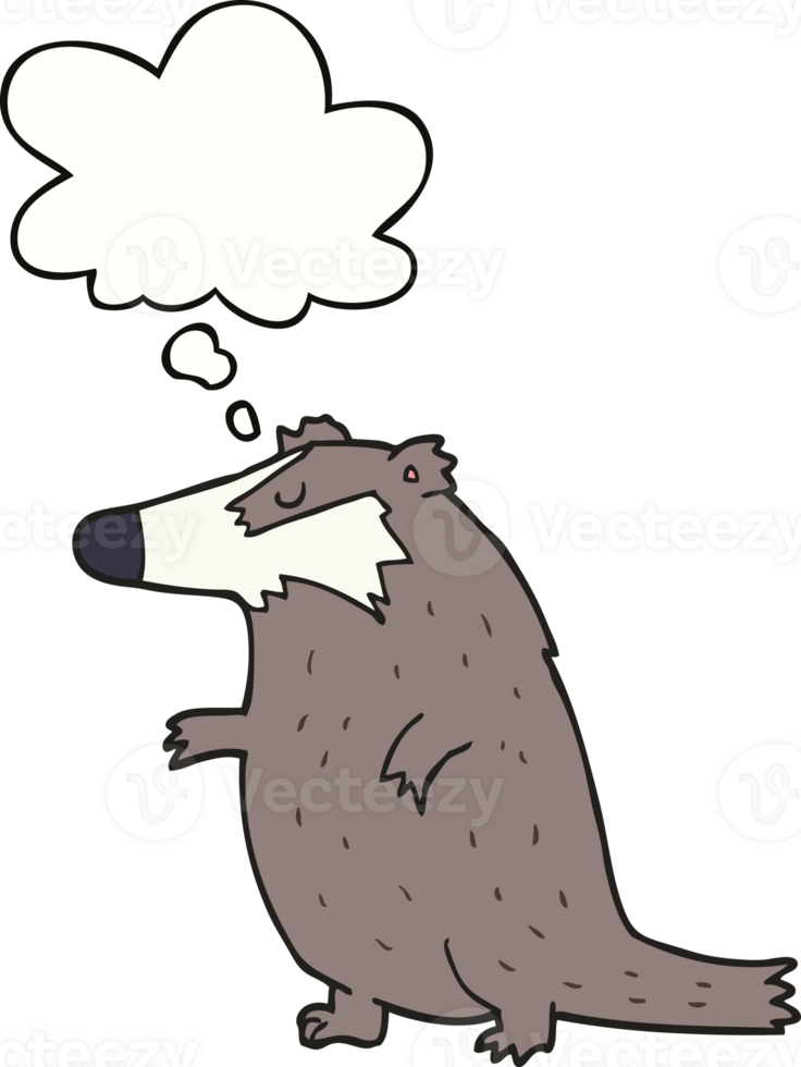 cartoon badger with thought bubble png